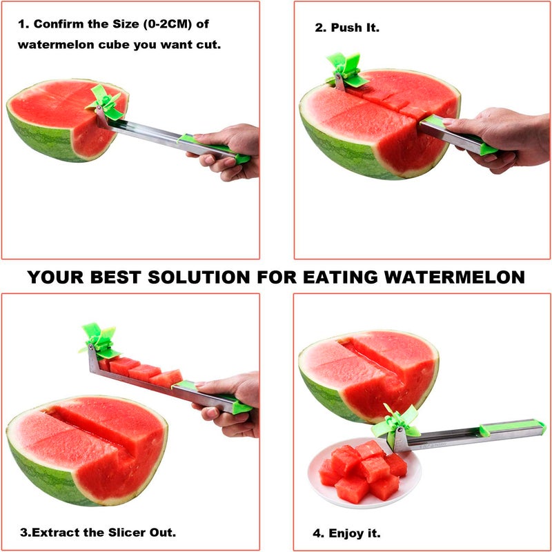 YIDADA Watermelon Slicer Cutter - Stainless Steel Knife Corer Fruit Vegetable Tools Kitchen Gadgets with Melon Baller Scoop Extra - Image 2